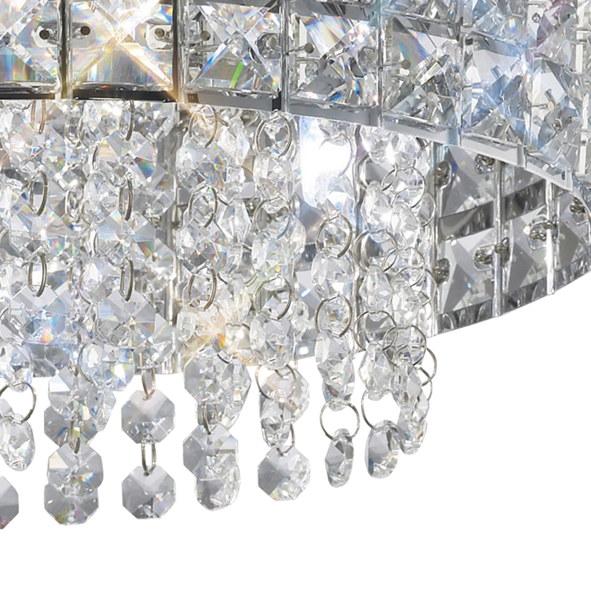 Edison Crystal Ceiling Lights Diyas Flush Crystal Fittings